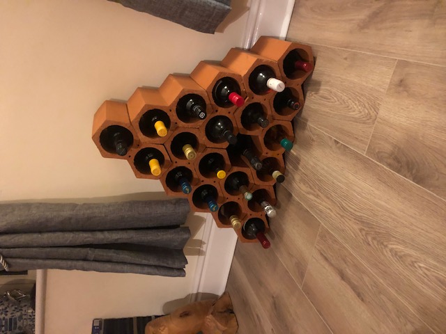 Triangle stack wine rack configuration
